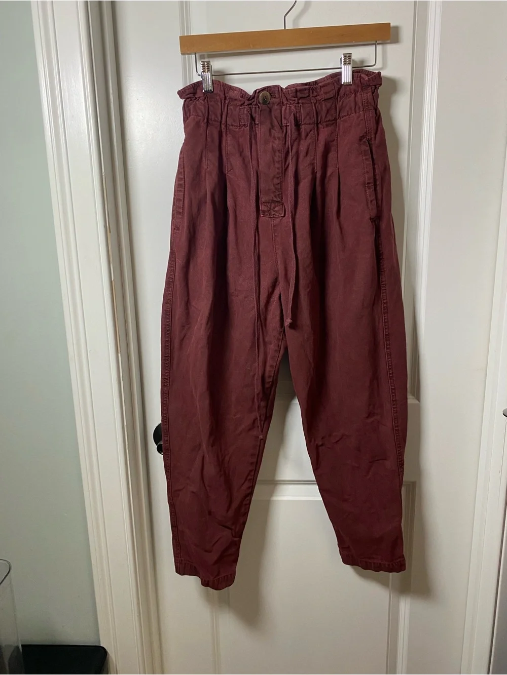 Free People Chino Joggers in Burgundy